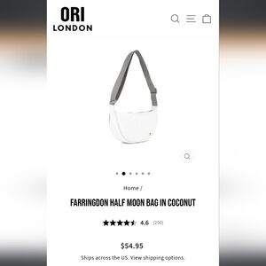 Orion London Coconut Half Moon Bag - White and Gray
